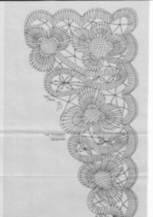 Klöppelbrief „Tischdeckeneinsatz mit Blumenmotiv, Klöppelspitze“ – Übersicht