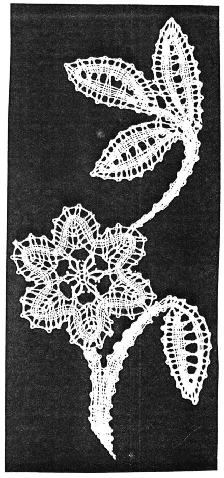 0732 Blüte und Blätter Bobbin lace pattern “Blossom and Leaves”