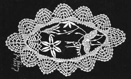 Bobbin lace pattern “Butterfly in the Doily” – overview