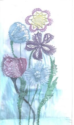 Klöppelbrief „Bunte Blumen 2 x DIN A4-2008“ – Übersicht