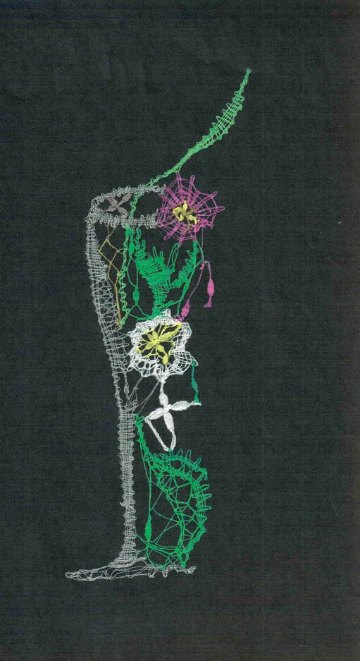0954 Kelch mit Blumen Bobbin lace pattern “Chalice with Flowers”